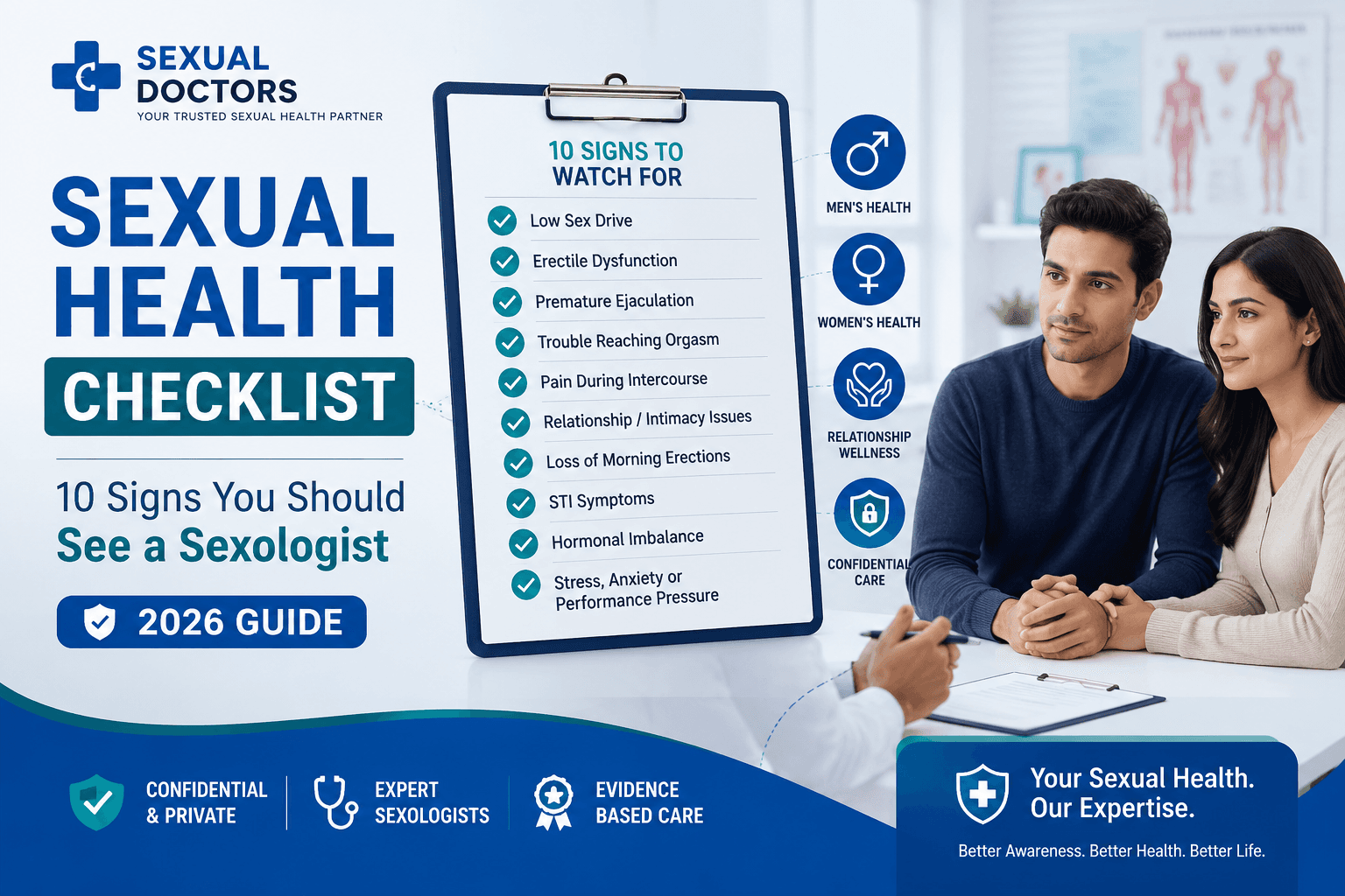 Sexual Health Checklist: 10 Signs You Should See a Sexologist (2026 Guide). Sexual Health Checklist, Sexual Health Sexualdoctors